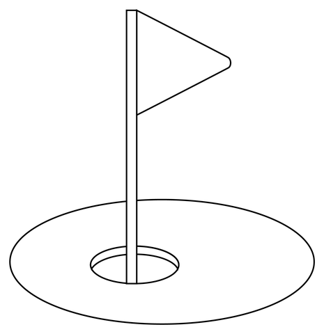 Golf Flag In Hole Coloring Page